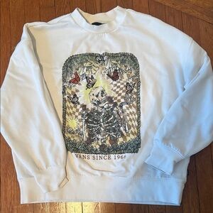 Vans White Graphic Crewneck Sweater